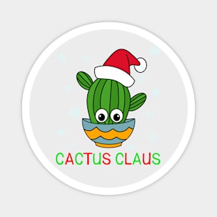 Cactus Claus - Cactus With A Santa Hat In A Bowl Magnet